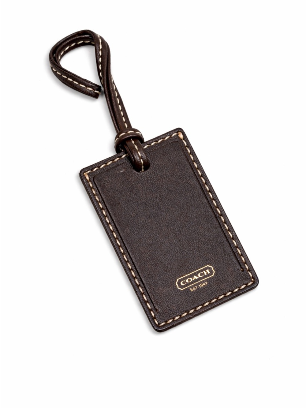 COACH Brown Leather Luggage Tag / Bag Charm
